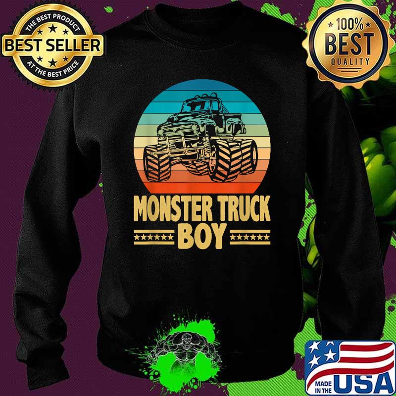 Monster Truck Boy Engines Vintage SUnset T-Shirt Sweater Monster Truck Boy Engines Vintage SUnset T-Shirt Sweater