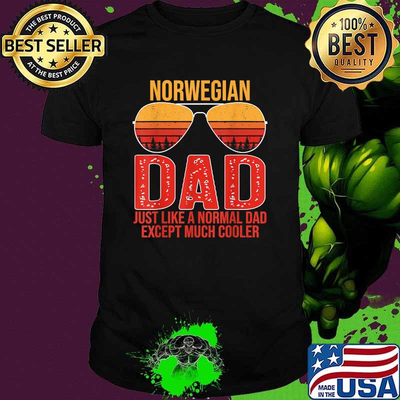 Norwegian Dad Just Like A Normal Dad Expect Much Cooler Retro Sunglasses Norway T-Shirt