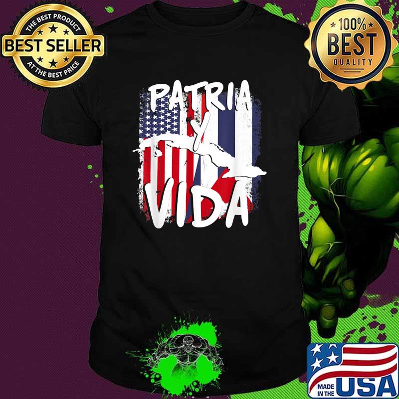 Patria Y Vida Cuban american Flag Bandera Cubana Cuba Flags T-Shirt