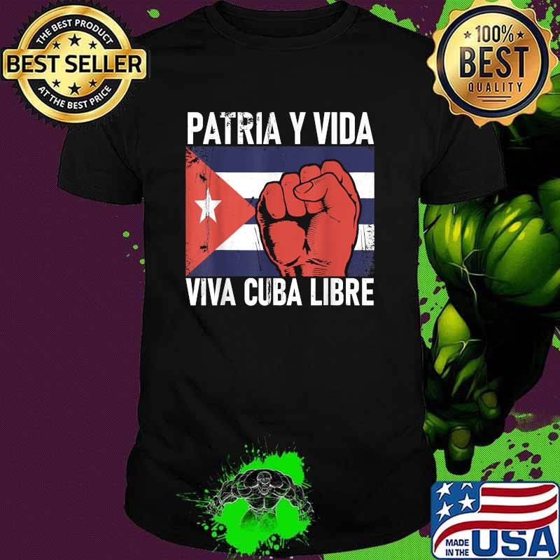 Patria Y Vida Viva Cuba Flag Cuban Pride Cuba Power Vintage T-Shirt