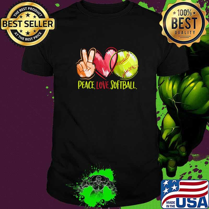 Peace Love Softball Heart T-Shirt