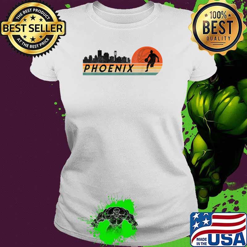 Phoenix AZ Cityscape Retro Sun Basketball Fans Shirt Ladies tee Phoenix AZ Cityscape Retro Sun Basketball Fans Shirt Ladies tee