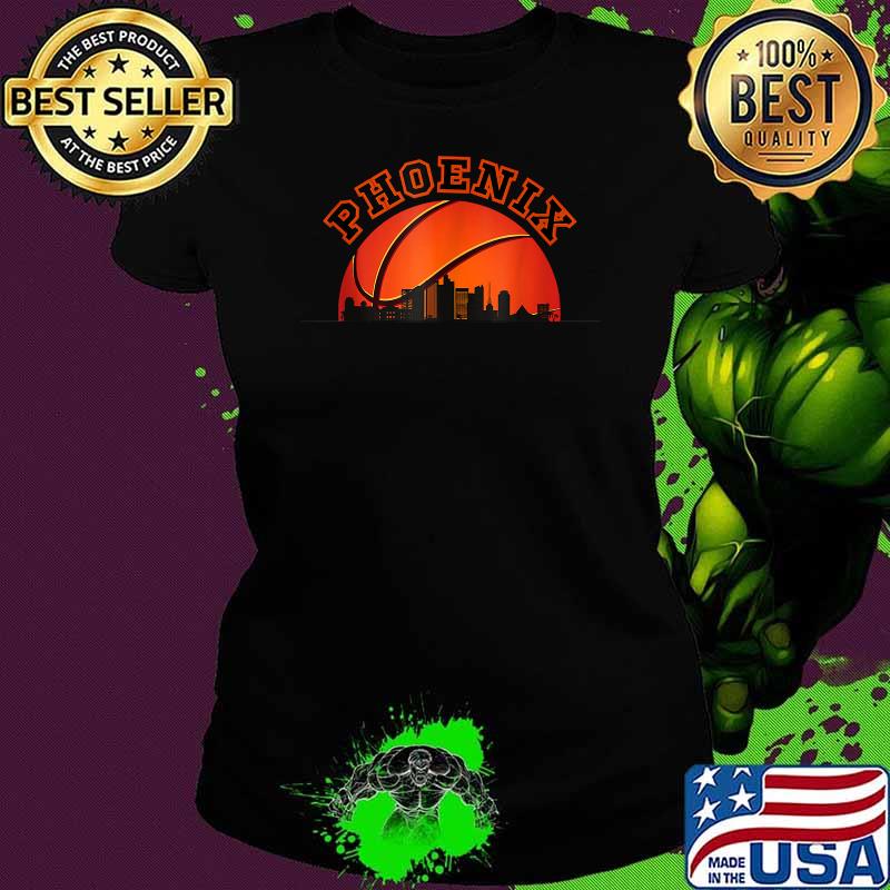 Phoenix AZ Cityscape Retro Sun Basketball Shirt Ladies tee Phoenix AZ Cityscape Retro Sun Basketball Shirt Ladies tee