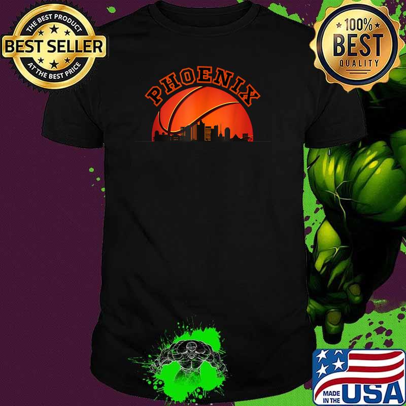 Phoenix AZ Cityscape Retro Sun Basketball Shirt
