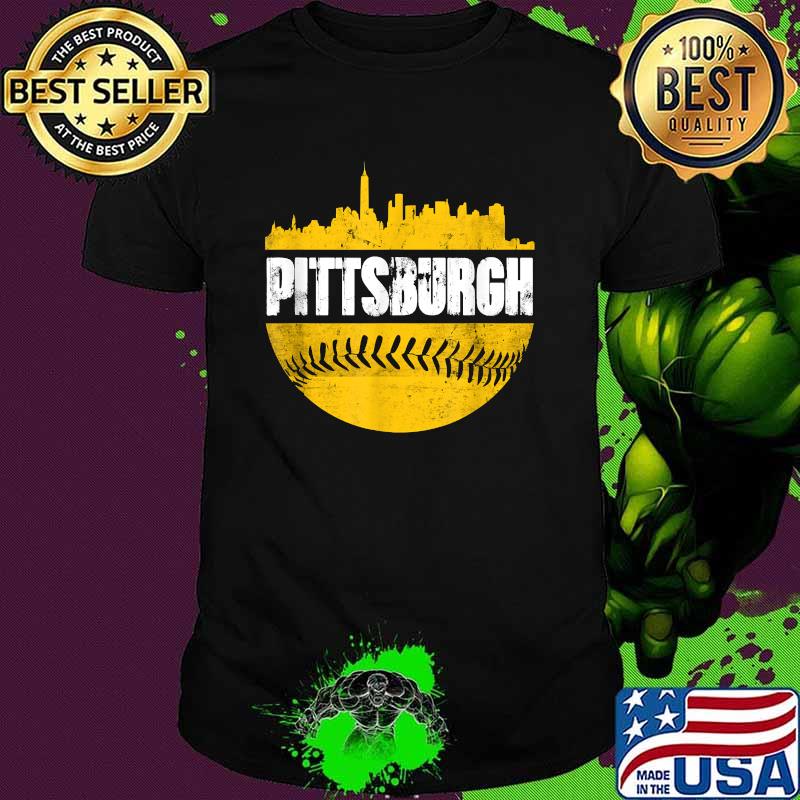 Pittsburgh Baseball Cityscape Distressed T-Shirt