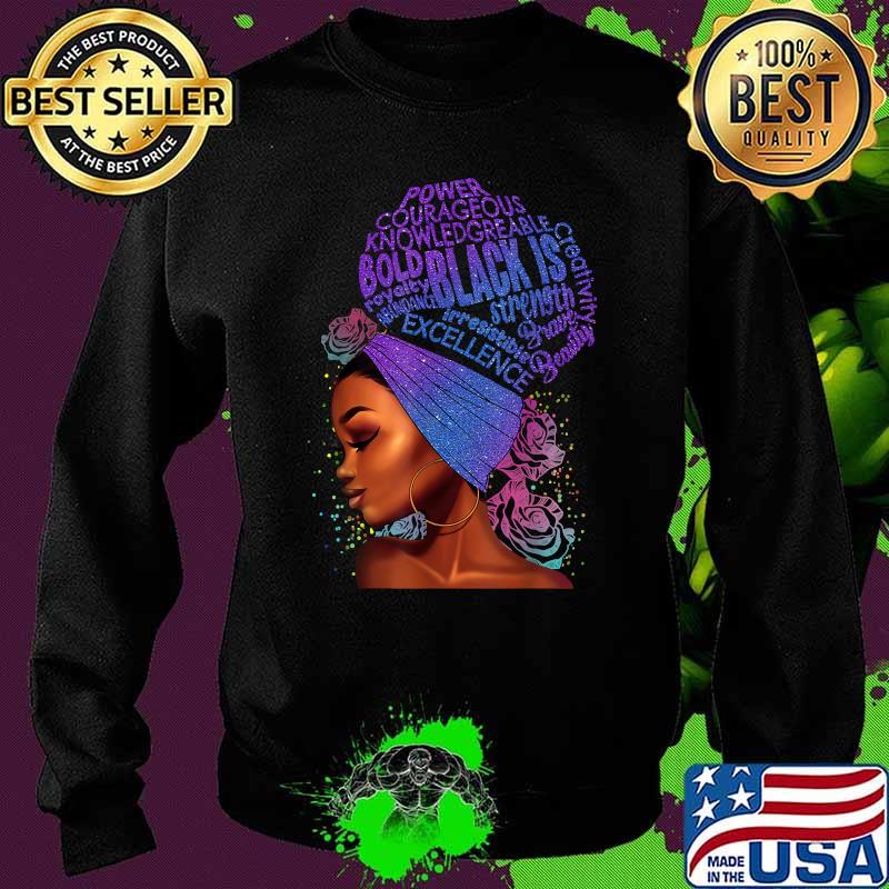 Power Courageous Knowledgreable bold black is Afro Girl Black Is Cloud Text Black Women T-Shirt (1) Sweater Power Courageous Knowledgreable bold black is Afro Girl Black Is Cloud Text Black Women T-Shirt (1) Sweater