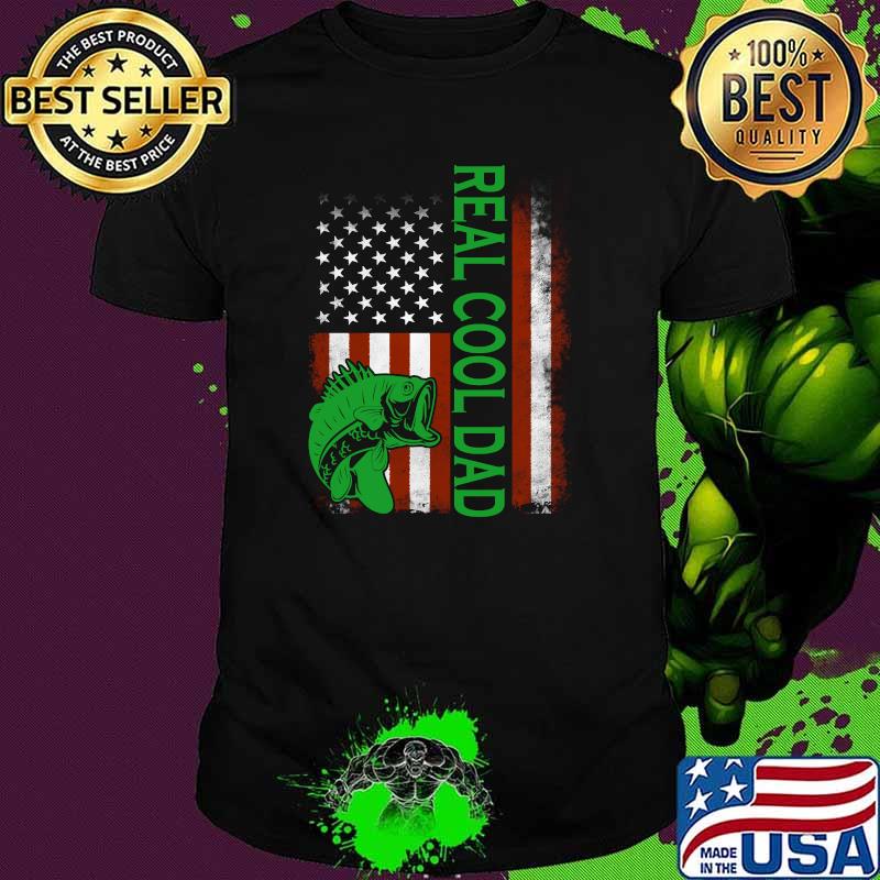 Reel Cool Dad Fishing American Flag Father's Day T-Shirt
