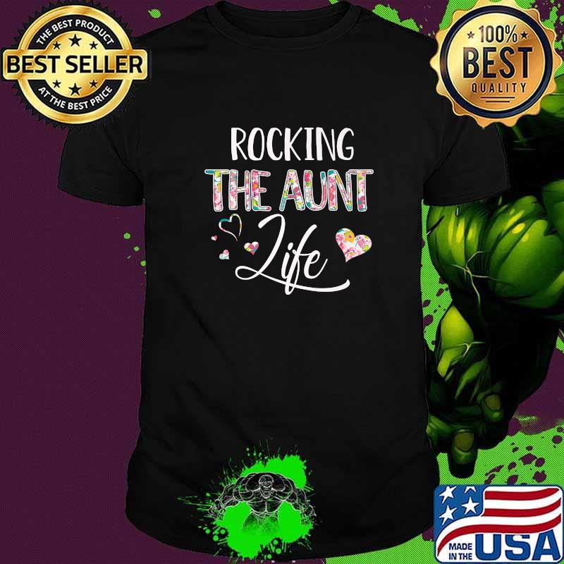 Rocking the Aunt Life Flower Floral Premium T-Shirt