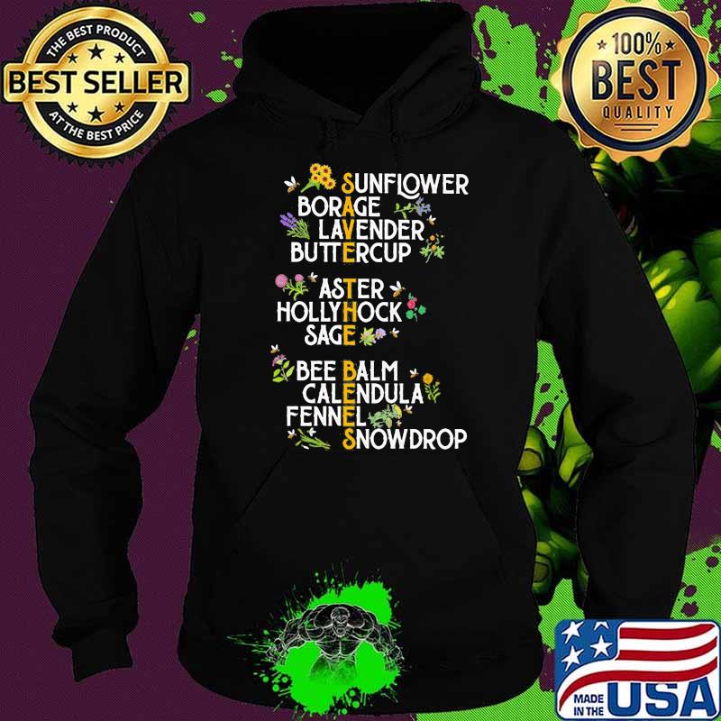 Save the bees sunflower borage lavender buttercup Hoodie Save the bees sunflower borage lavender buttercup Hoodie