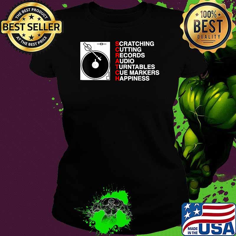 Scratch DJ Cutting Records Audio Turntables T-Shirt Ladies tee Scratch DJ Cutting Records Audio Turntables T-Shirt Ladies tee