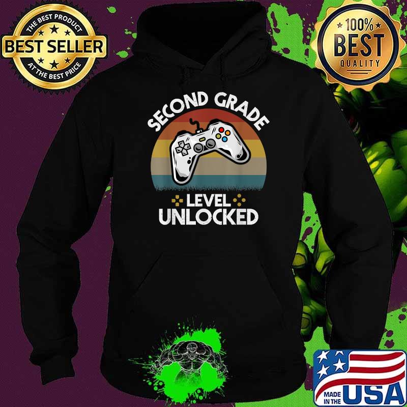 Second Grade Level Unlocked Video Game Back To School Vintage T-Shirt Hoodie Second Grade Level Unlocked Video Game Back To School Vintage T-Shirt Hoodie