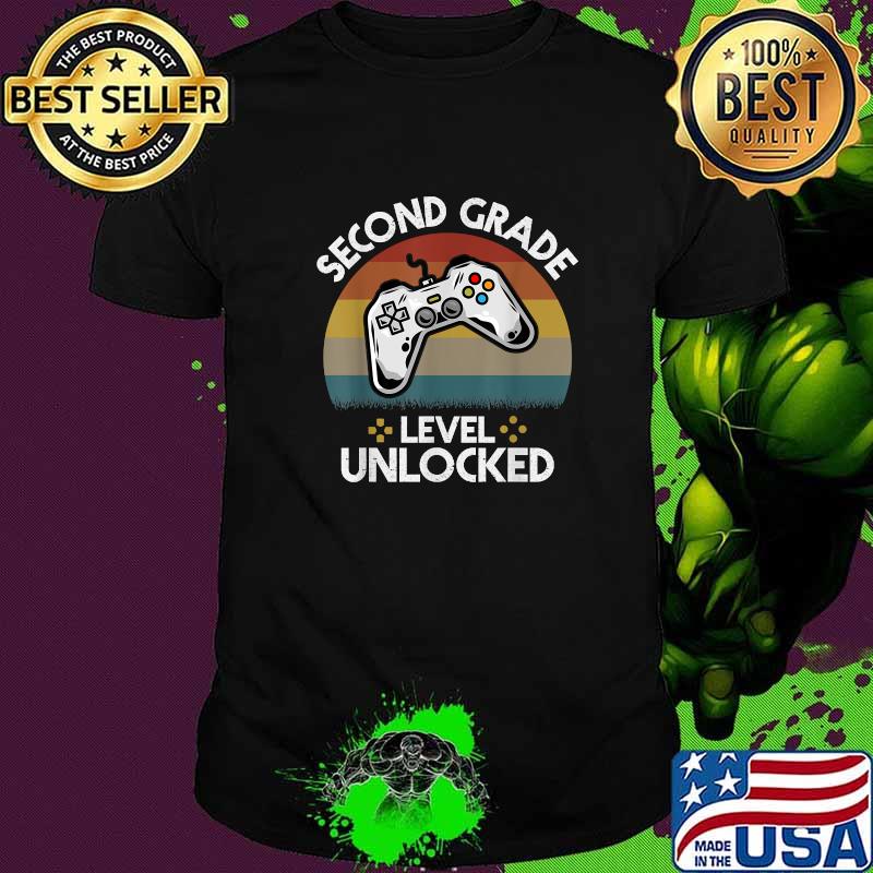 Second Grade Level Unlocked Video Game Back To School Vintage T-Shirt Second Grade Level Unlocked Video Game Back To School Vintage T-Shirt