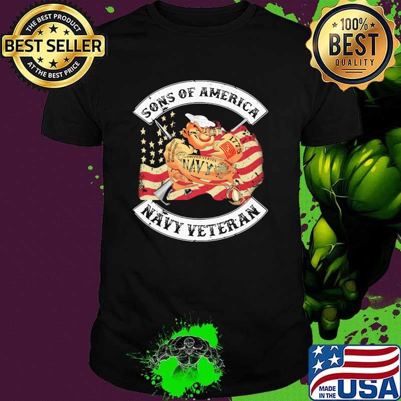 Son of america - Navy veteran American Flag T shirt