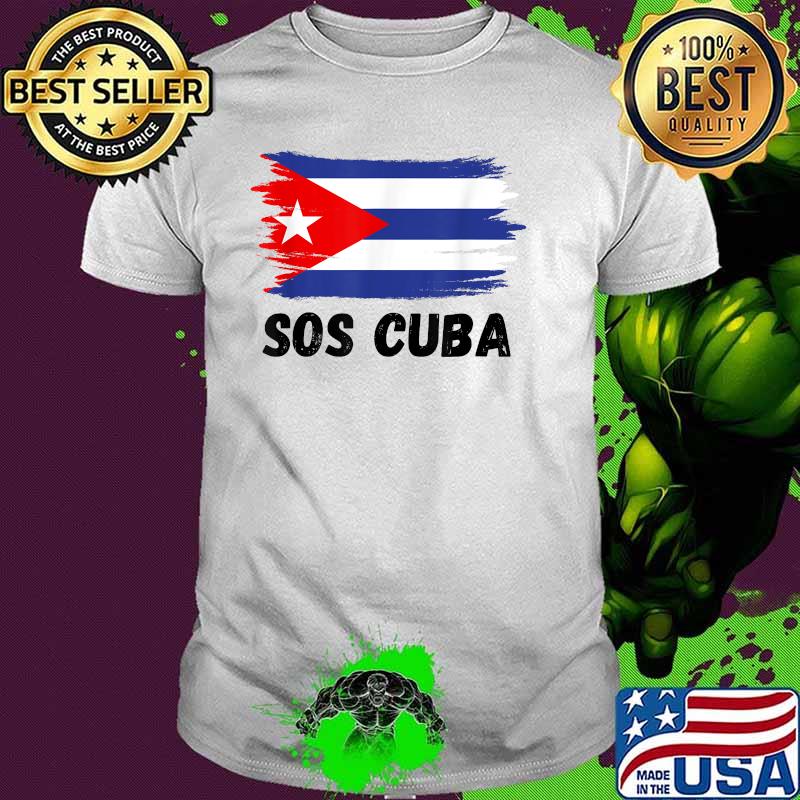SOS Cuba Protest Flag and Cuba Libertad Bandera T-Shirt