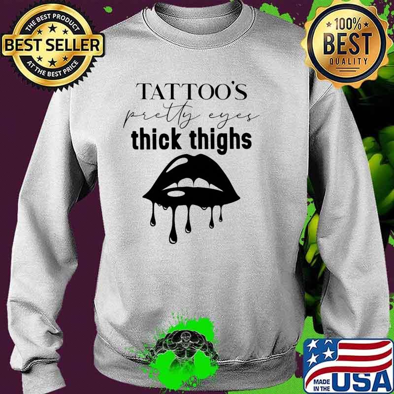 TATTOO'S PRETTY EYES THICK THIGHS Lips Sweater TATTOO'S PRETTY EYES THICK THIGHS Lips Sweater