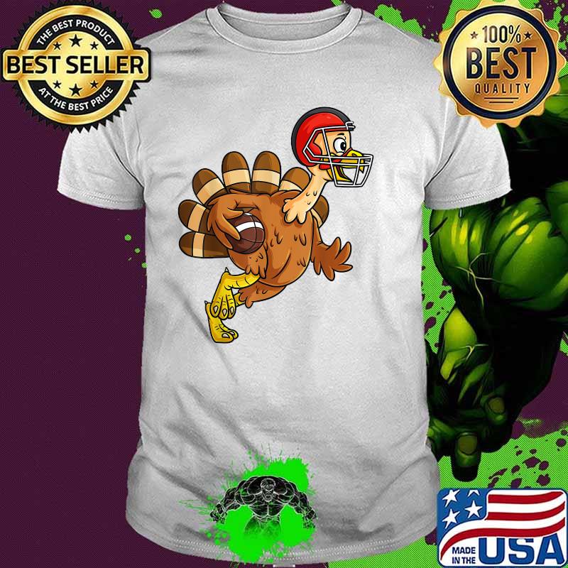 Thanksgiving Turkey Running Back Football T-Shirt