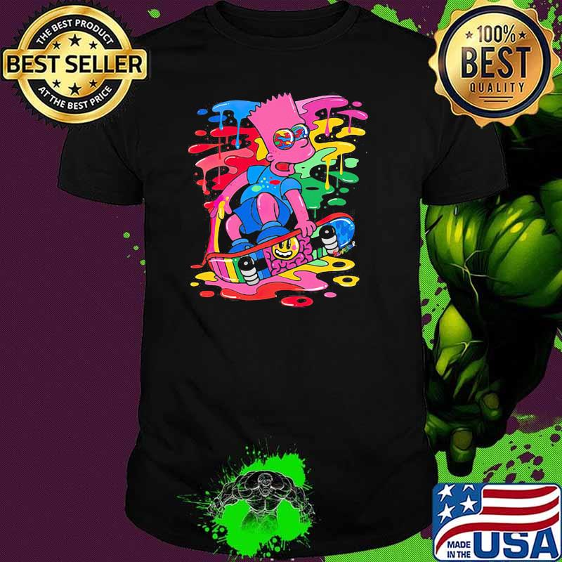 Trippin Skating Bart Simpson Watercolor Shirt