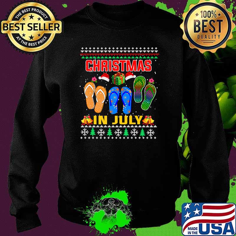 Ugly Christmas In July Hawaiian Family Summer Vacation Premium T-Shirt Sweater Ugly Christmas In July Hawaiian Family Summer Vacation Premium T-Shirt Sweater