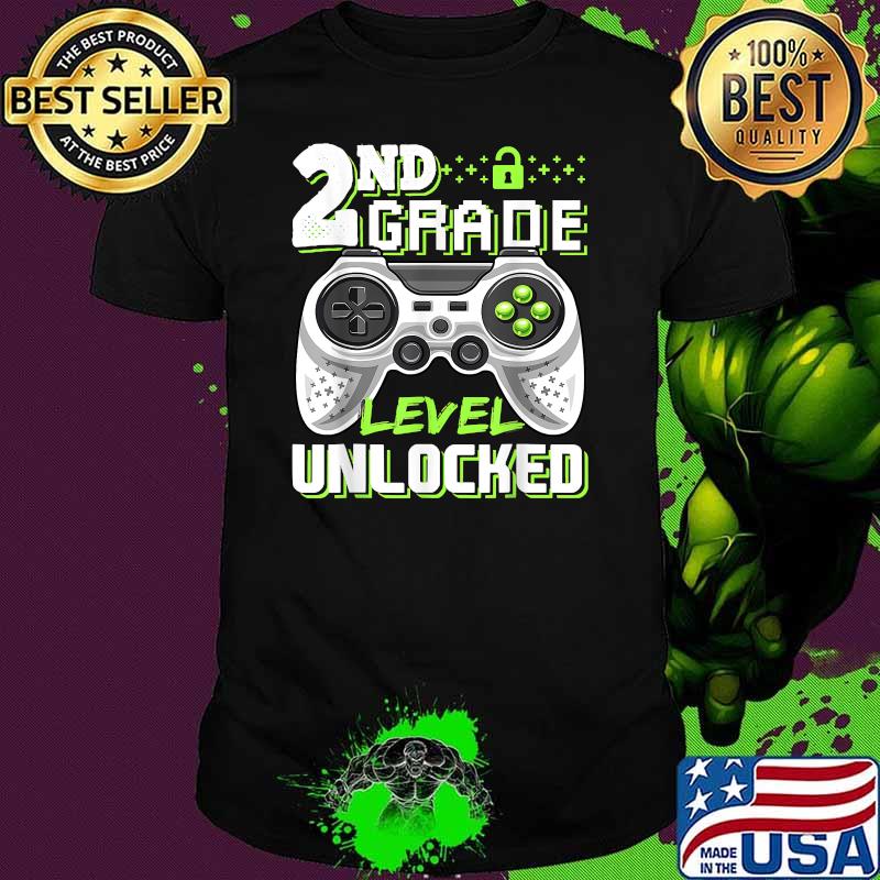 2nd Grade Level Unlocked Video Game Back to School Boys T-Shirt