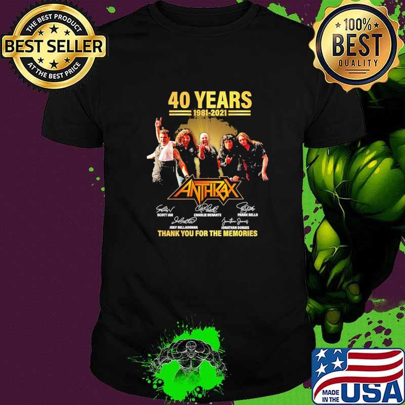 40 Years 1981 2021 Anthirax Thank You For The Memories shirt