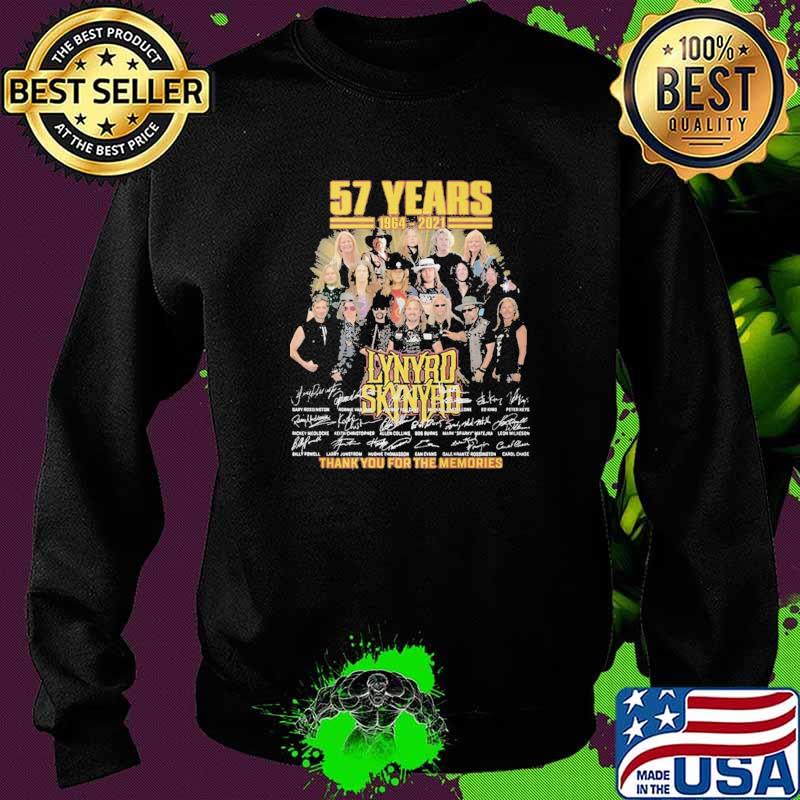 57 Years 1964 2021 Lynyrd Skynyrd Thnk You For The Memories Shirt Sweater 57 Years 1964 2021 Lynyrd Skynyrd Thnk You For The Memories Shirt Sweater