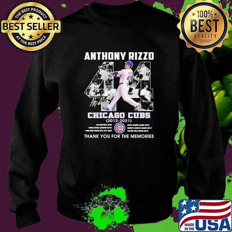 Anthony rizzo chicago cubs 2012 2021 thank you for the memories signature Sweater Anthony rizzo chicago cubs 2012 2021 thank you for the memories signature Sweater