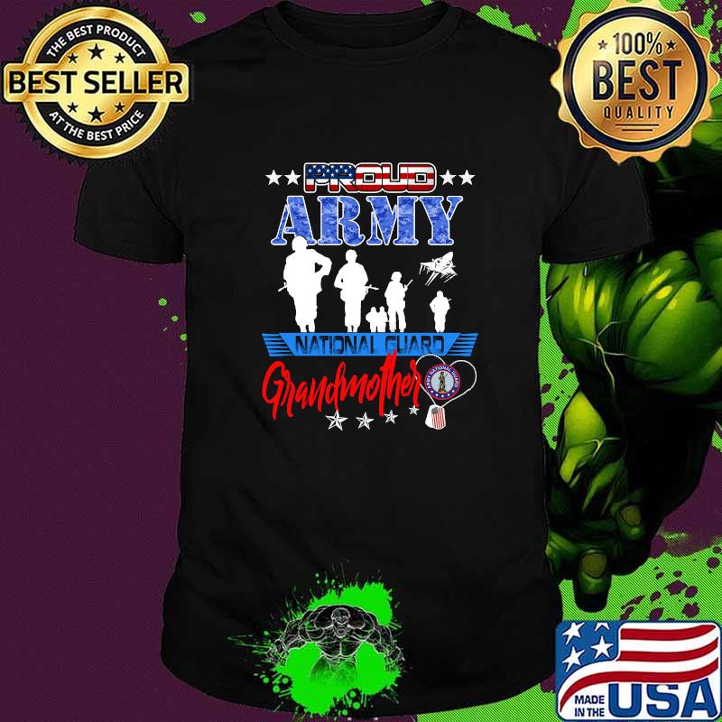 Army National Guard US Flag National Guard Grandmother Proud T-Shirt