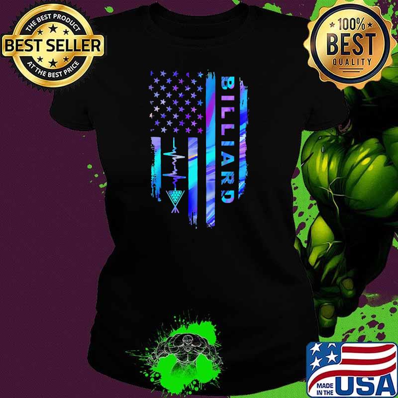 Billiard us flag hologram s Ladies tee Billiard us flag hologram s Ladies tee