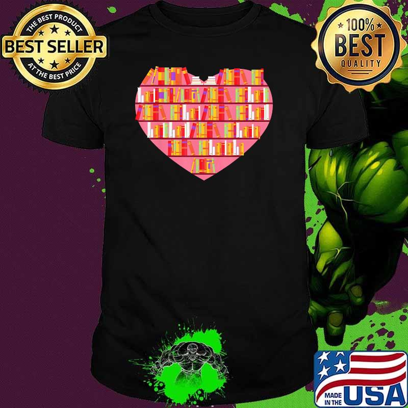 Book heart library shirt