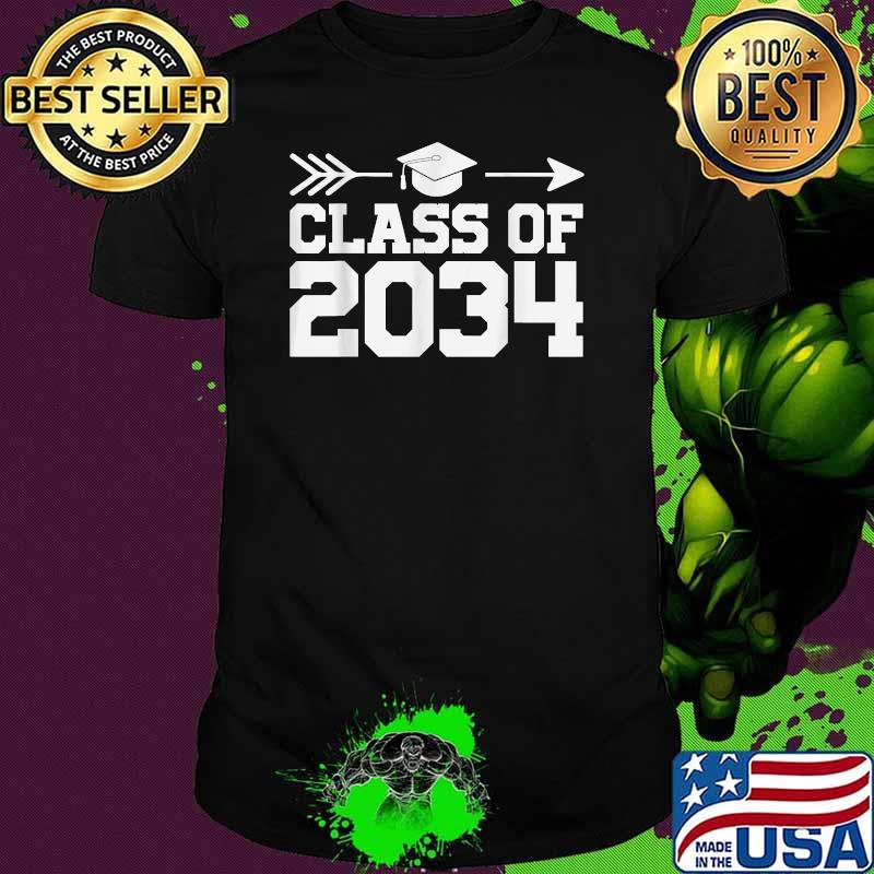 Class Of 2034 Grow With Me Graduation First Day Of School T-Shirt