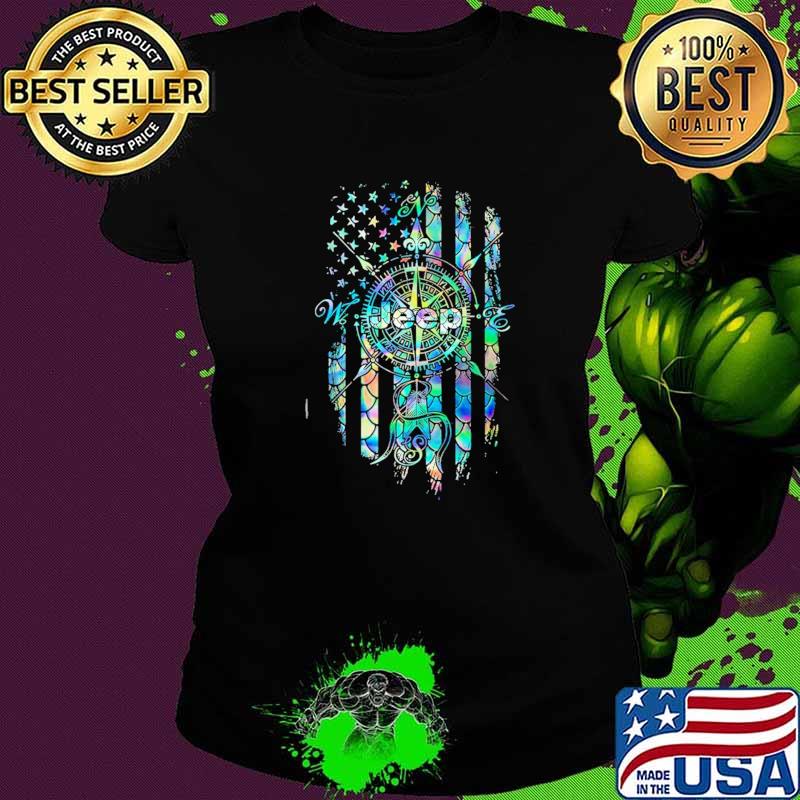 Compass Jeep Flag Hologram Shirt Ladies tee Compass Jeep Flag Hologram Shirt Ladies tee