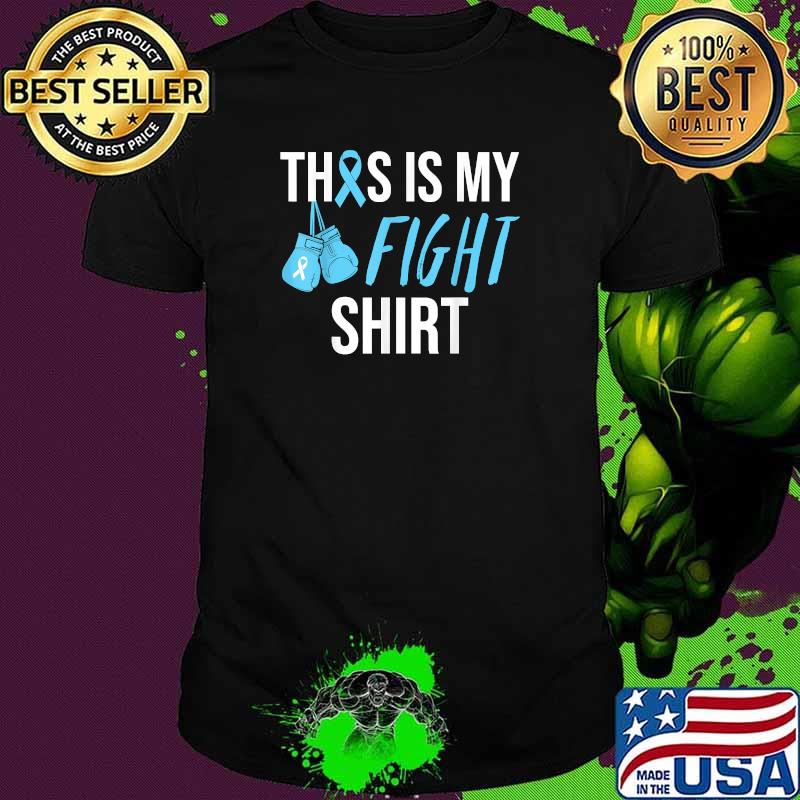 Fight Prostate Cancer Awareness Light Blue Ribbon Survivor T-Shirt