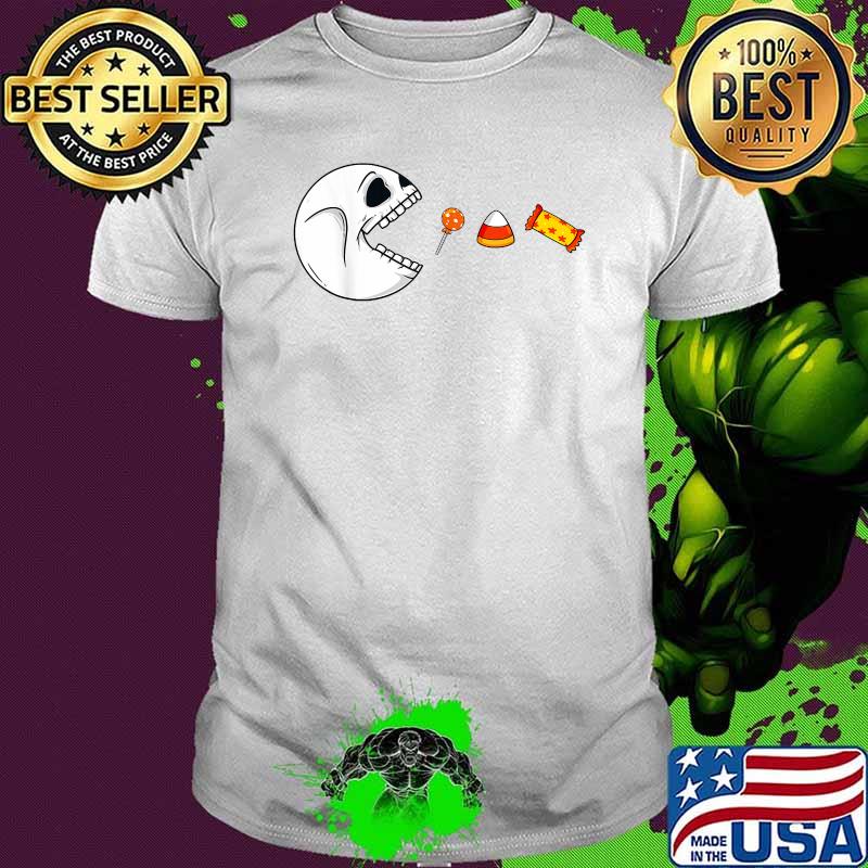 Halloween Skeleton Eats Candy T-Shirt