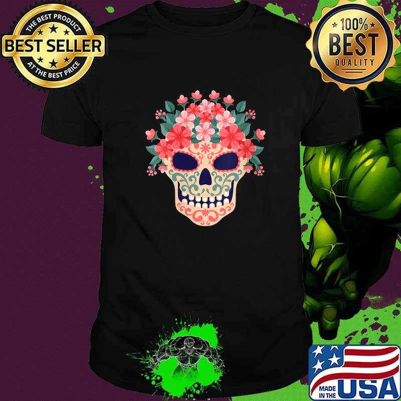 Halloween Sugar Skull Flower T-Shirt