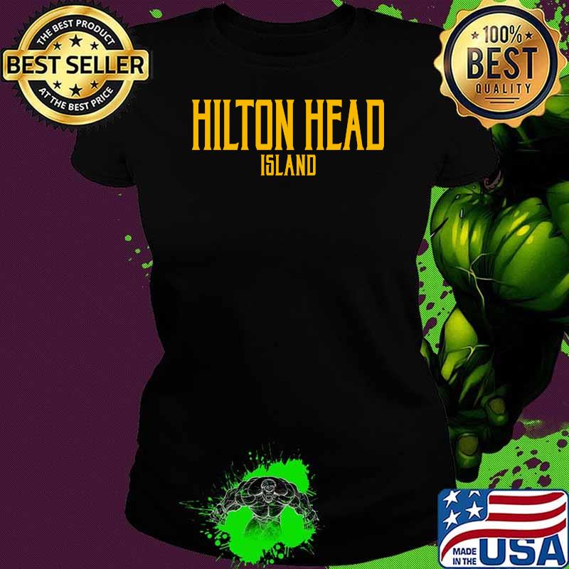 Hilton Head Island SC Vintage Text Amber T-Shirt Ladies tee Hilton Head Island SC Vintage Text Amber T-Shirt Ladies tee