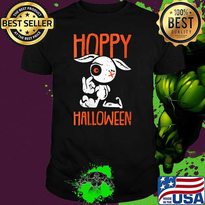 Hoppy Halloween Costume Cute Zombie Bunny Rabbit Pun T-Shirt