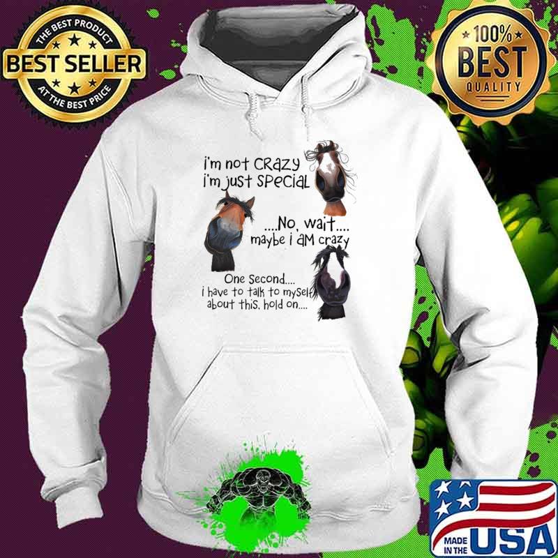 I'm not Crazy I'm Just Special No Wait Maybe I Am Crazy One Second I Have To Talk To Myself About This Hold On Shirt Hoodie I'm not Crazy I'm Just Special No Wait Maybe I Am Crazy One Second I Have To Talk To Myself About This Hold On Shirt Hoodie