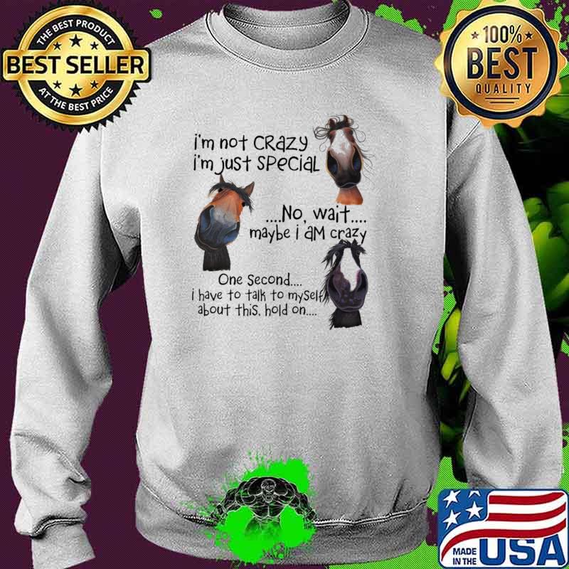 I'm not Crazy I'm Just Special No Wait Maybe I Am Crazy One Second I Have To Talk To Myself About This Hold On Shirt Sweater I'm not Crazy I'm Just Special No Wait Maybe I Am Crazy One Second I Have To Talk To Myself About This Hold On Shirt Sweater