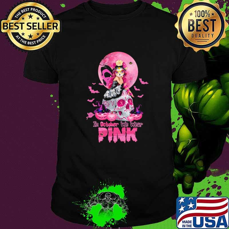 In October We Wear Pink Skull Pumpkin Shirt