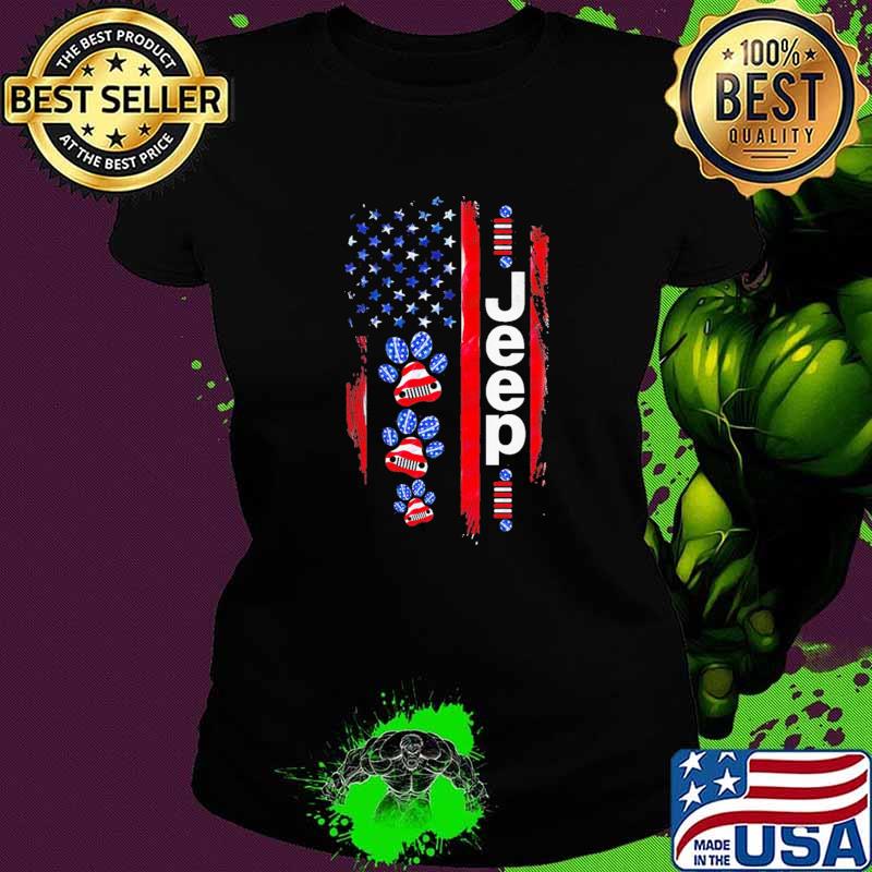 Jeep Dogs American Flag Shirt Ladies tee Jeep Dogs American Flag Shirt Ladies tee