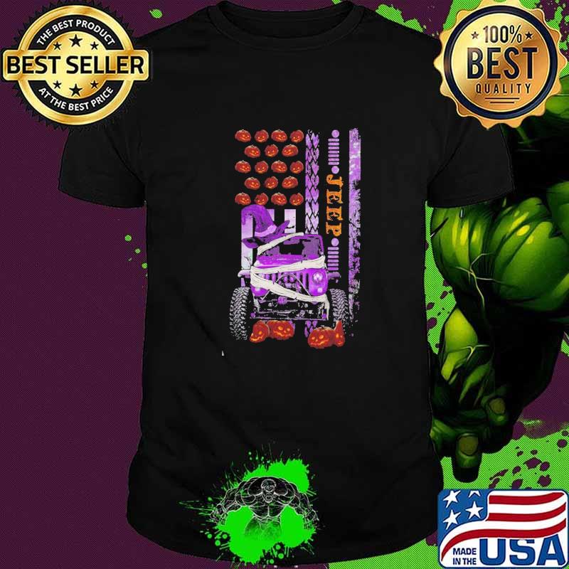 Jeep Pumkin Halloween Flag Shirt