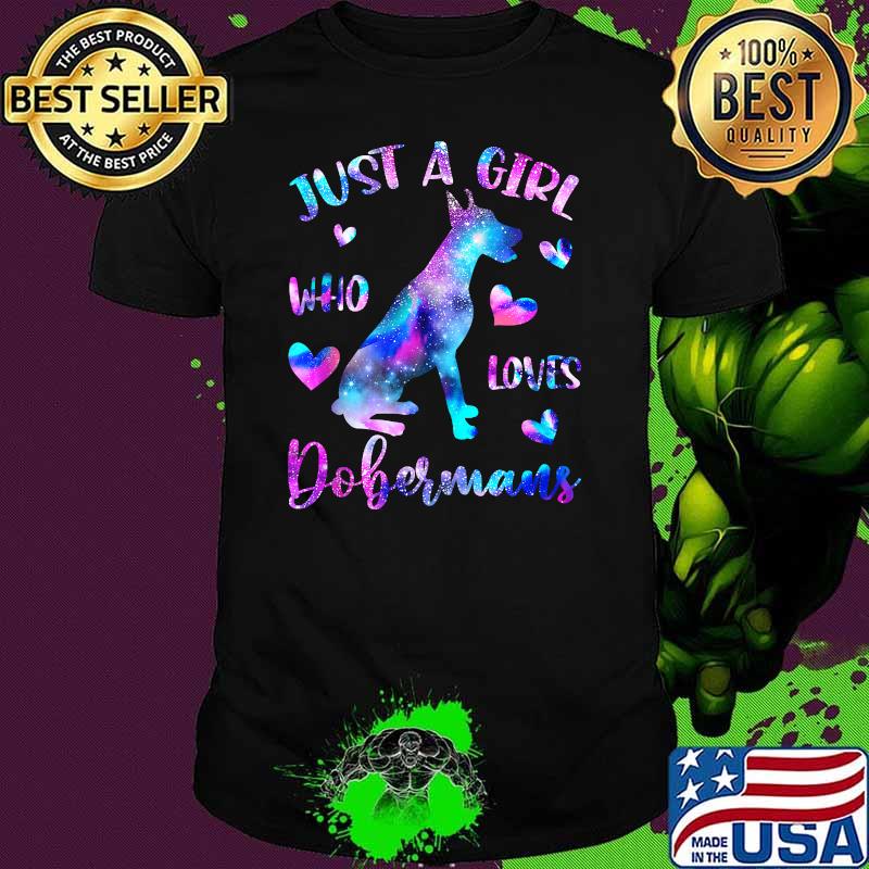 Just A Girl Doberman Dog Heart T-Shirt