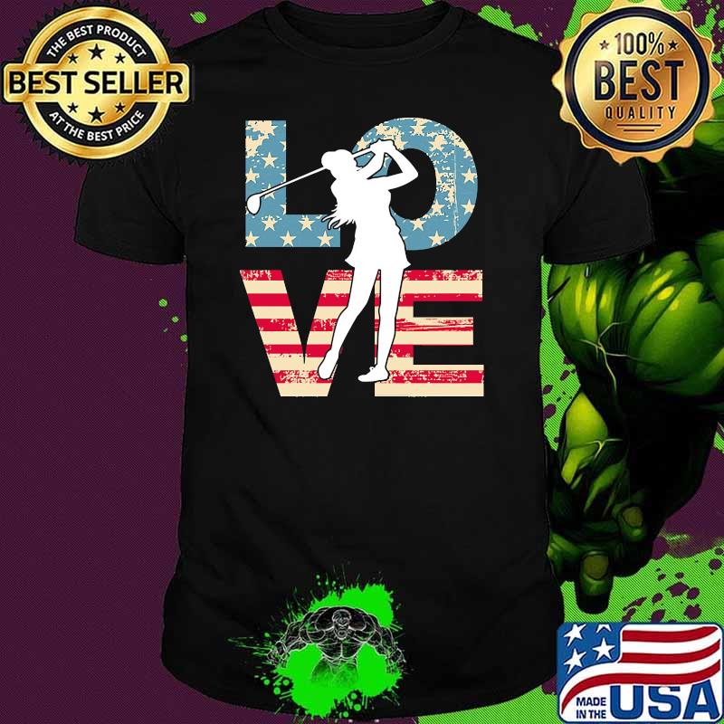 Love American FLag Golf Shirt