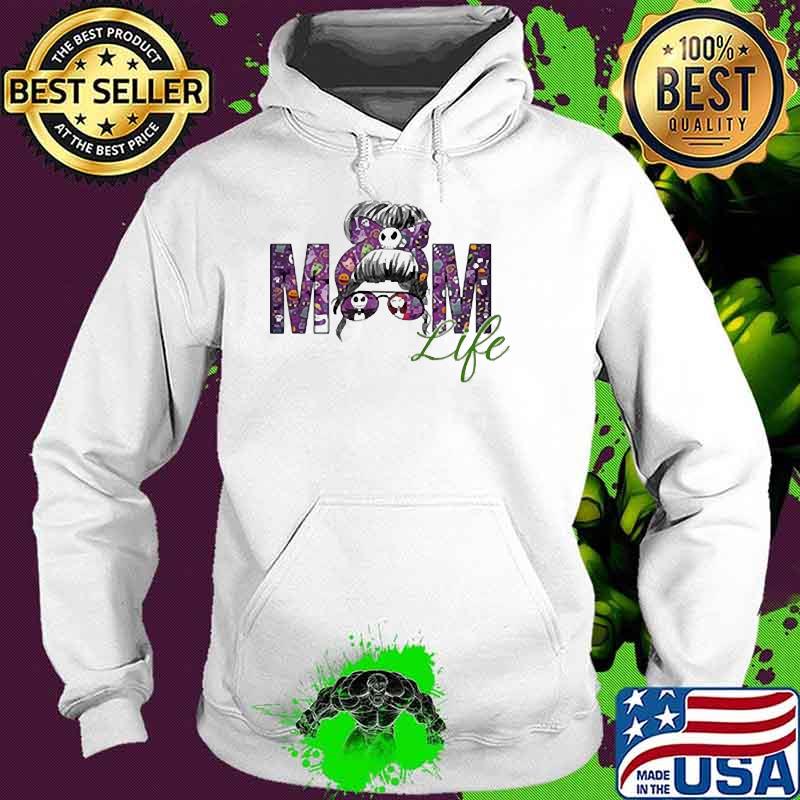 Mom life jack skelington messy bun Hoodie Mom life jack skelington messy bun Hoodie