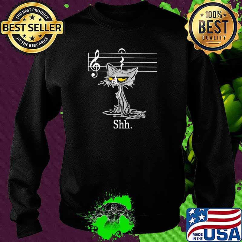 Music Cat Shh Shirt Sweater Music Cat Shh Shirt Sweater