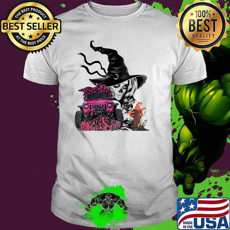 My Broom Broke Now I Drive A black Jeep Witch Halloween T-Shirt