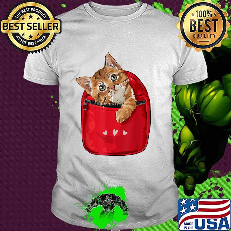 Orange Cat in Pocket Bag T-Shirt