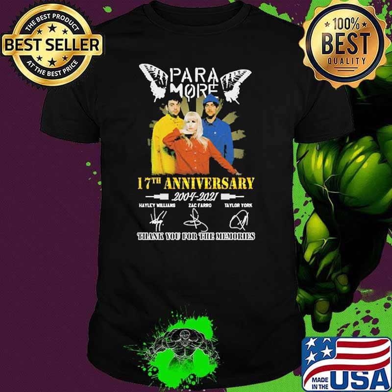 Para more 17th anniversary 2004 2021 thank you for the memories signatures shirt