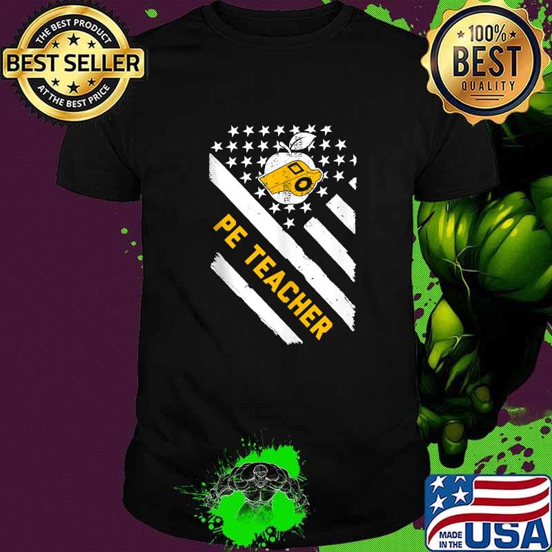 PE Teacher Physical Education American Flag T-Shirt