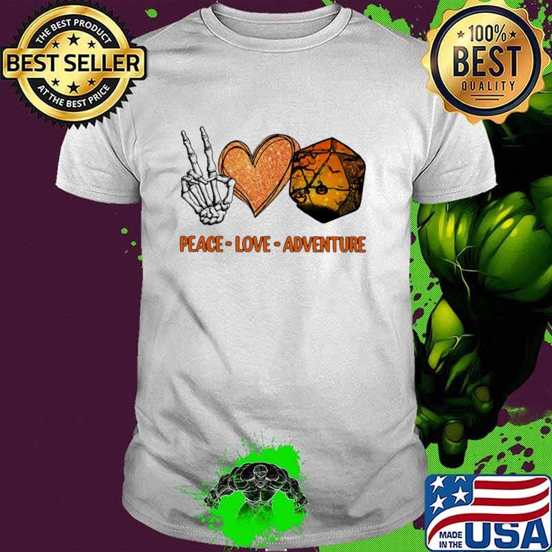 Peace Love Adventure Dice Halloween Shirt